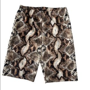 Rue 21 snake print biker shorts.